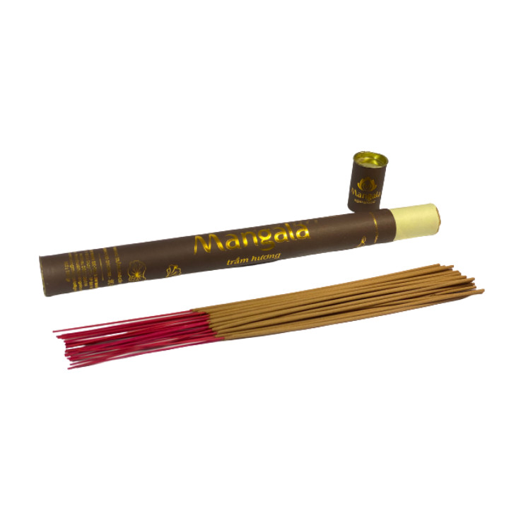 Nhang Trầm Hương Ống Nâu Nhỏ - Dài 38cm - 150gr - 100 cây - Trầm Hương Cao Cấp Mangala - Cam Kết Không Hương Liệu và Hóa Chất
