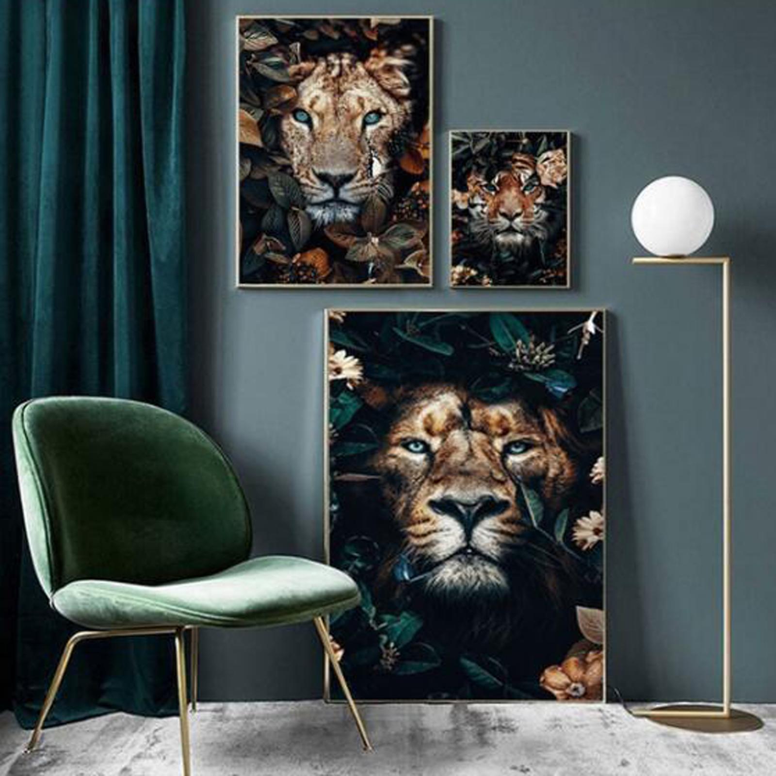 Painting DIY Paint Tiger Oil Painting Artwork Home Office Decor