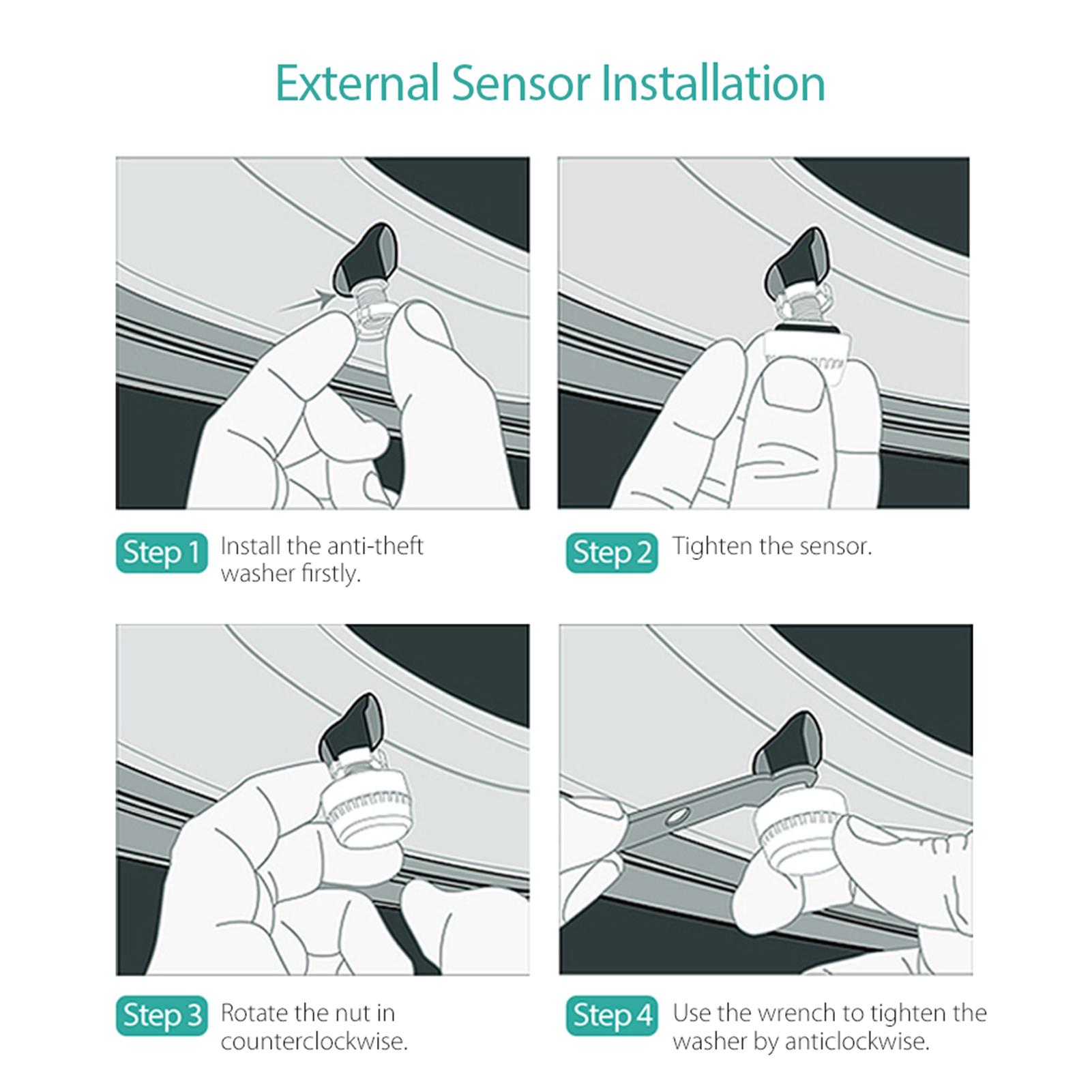 TPMS Smart Car Wireless Tire Pressure Monitoring System Cigarette Lighter Digital LCD Display with 4 Internal Sensors