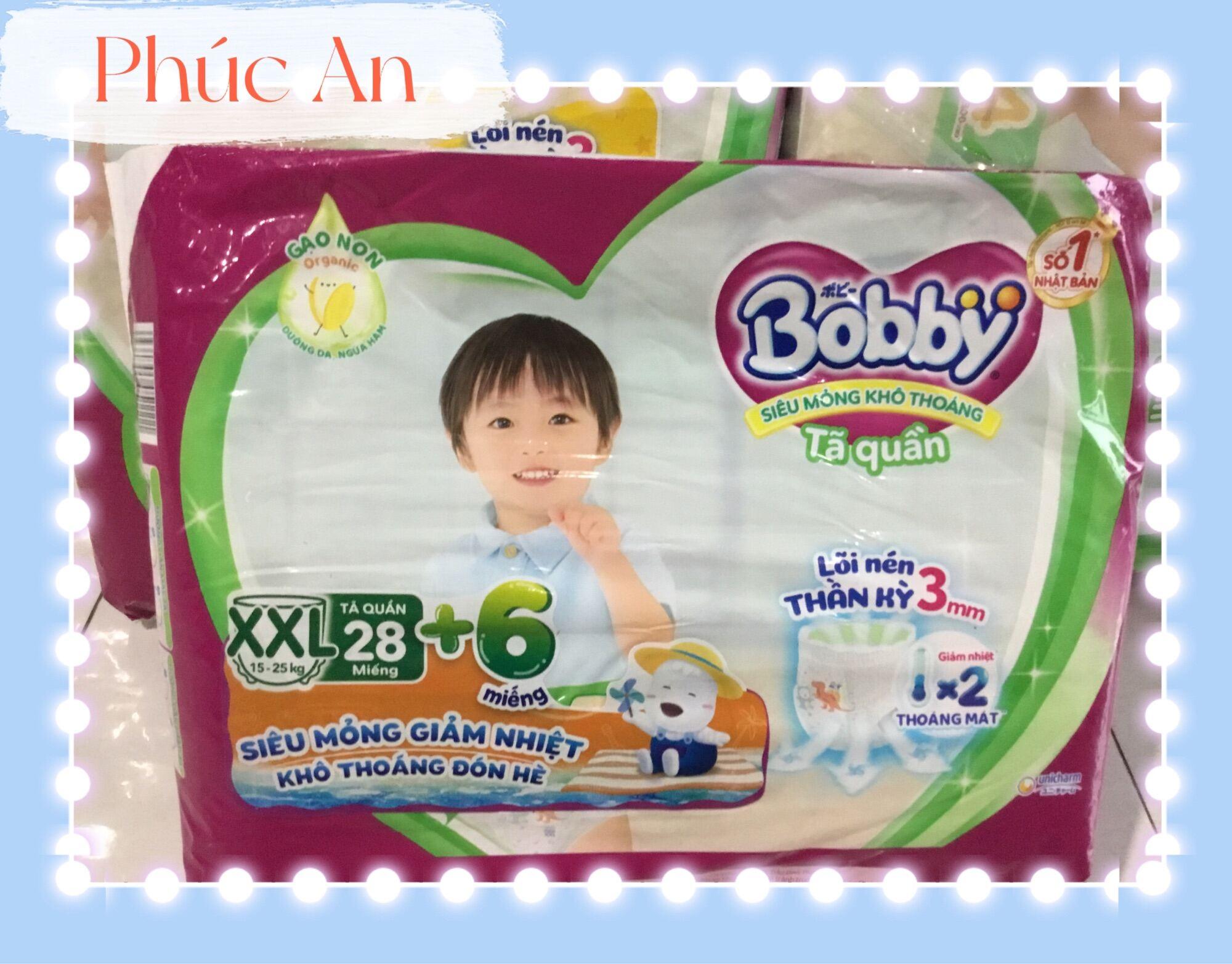 Tặng thêm 4 miếng | Tã Quần Bobby Cho Bé Size XXL 28 Miếng 15 Đến 25 Kg - Bỉm Quần Trẻ Em Bobby Size XXL28