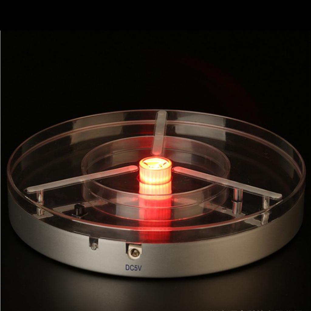Round Battery Power RGB LED Display Exhibition Base Stand with Remote Controller