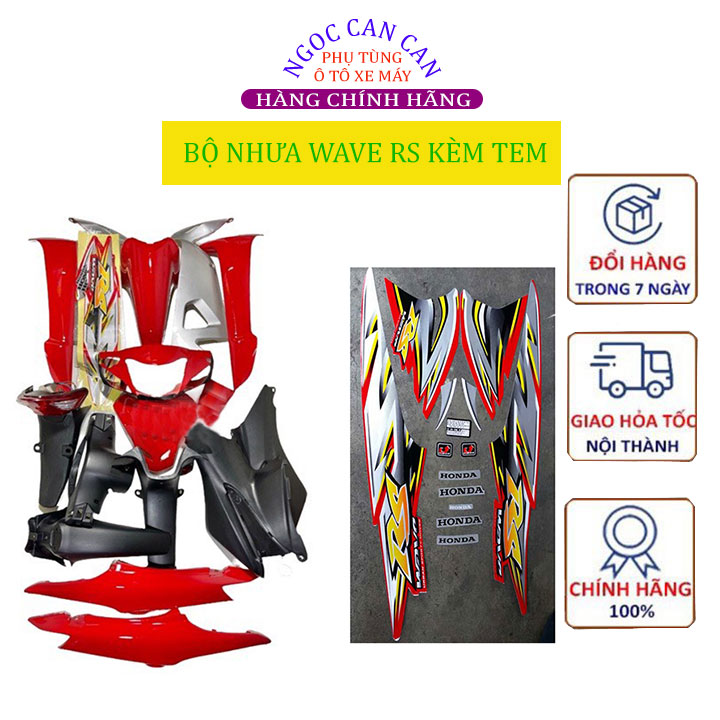 Dàn áo wave rs đỏ ổ khóa vuông - tặng team 3 lớp