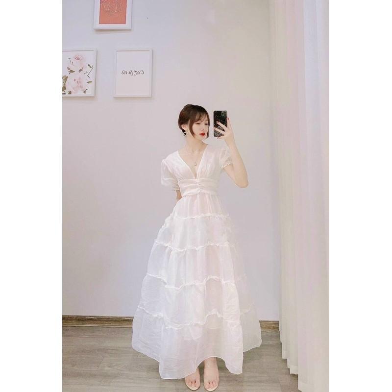 Đầm maxi xoè tầng