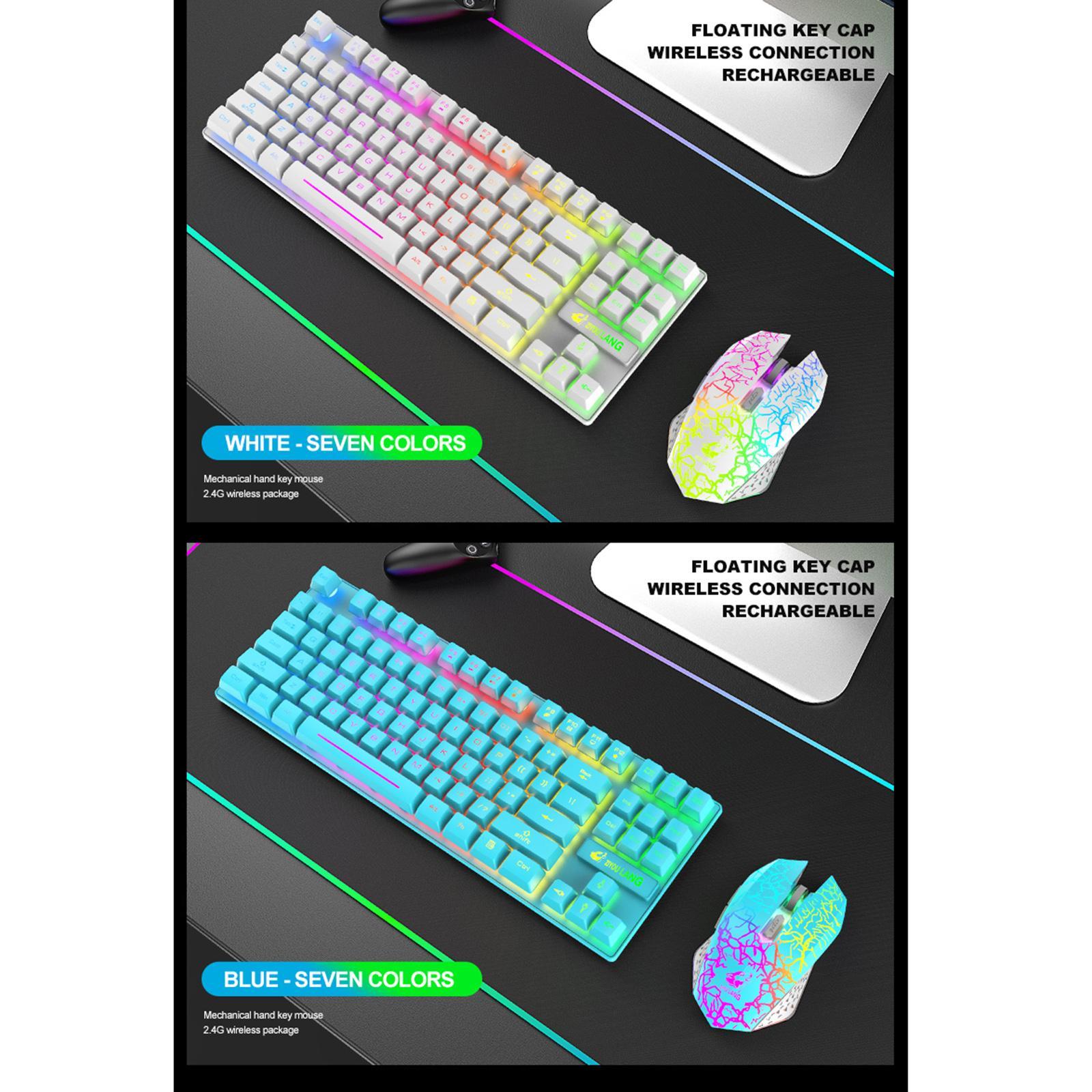 Gaming Wireless RGB Backlit Keyboard and Mouse Combo 2400dpi