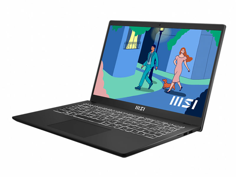 Laptop MSI Modern 15 B12M - 487VN (Core i7 1255U/ 16GB/ 512GB SSD/ Intel Iris Xe Graphics/ 15.6inch Full HD/ Windows 11 Home/ Black) - Hàng Chính Hãng - Bảo Hành 24 Tháng