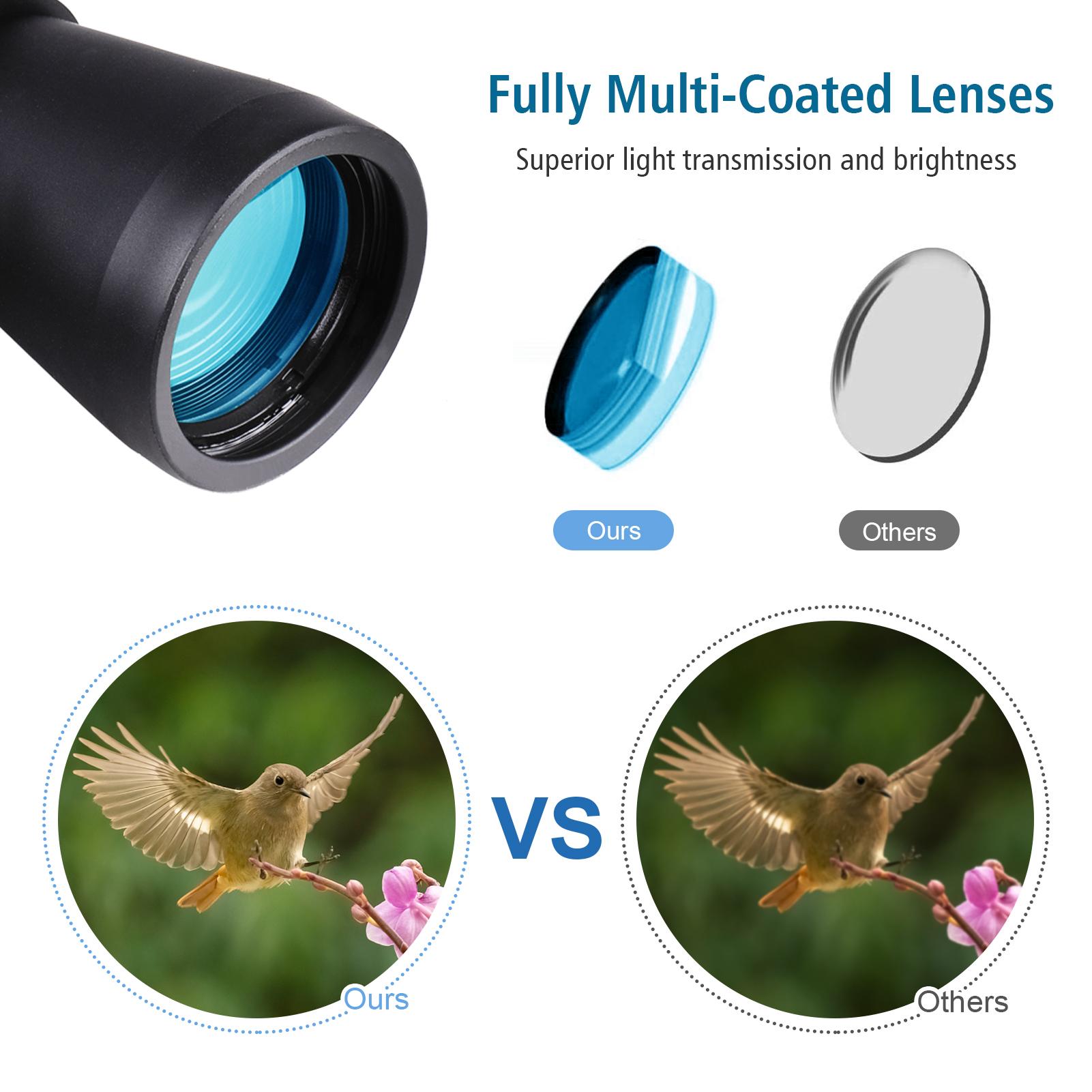 Ống nhòm HD 20X50 Chống nước với Túi đựng ngắm động vật hoang dã sự kiện thể thao hòa nhạc