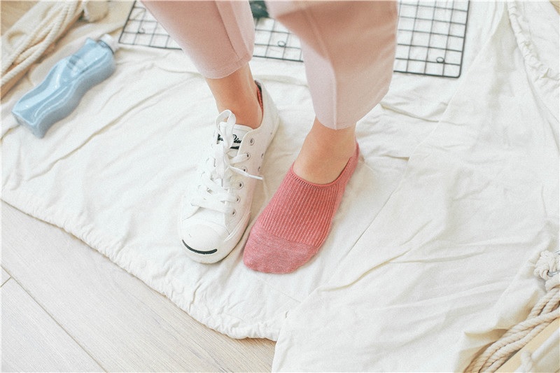 Bộ 5 đôi tất bàn chân nữ Sox Lab Co dãn 4 chiều Size (22-24cm), có đệm silicon ở gót chống tuột