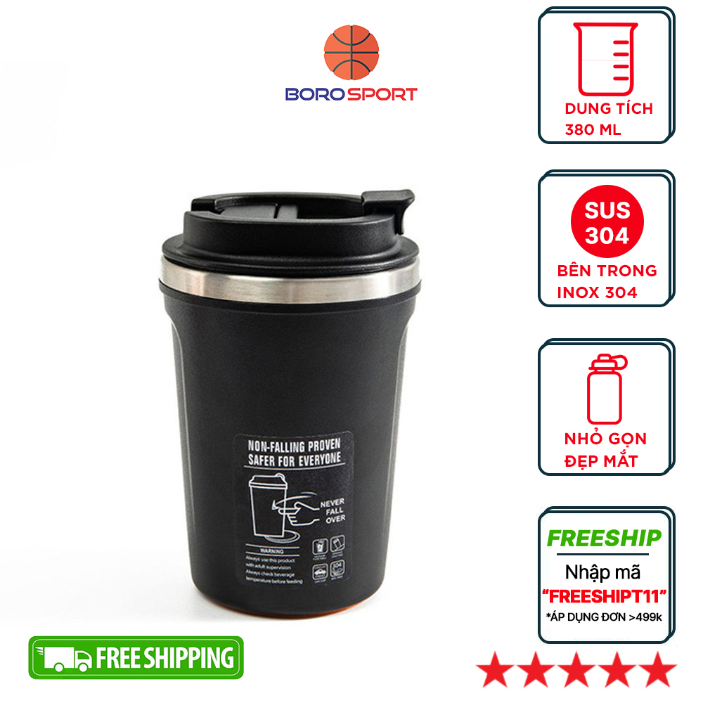 Bình Giữ Nhiệt Trà Cà Phê Chống Đổ Thông Minh Cleacco Chất Liệu Inox 304 Kiểu Dáng Năng Động Boro Sport
