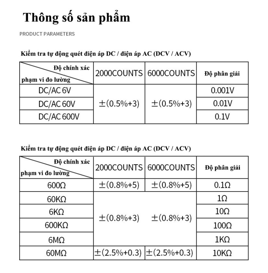 Đồng hồ đo vạn năng Phát hiện không tiếp xúc