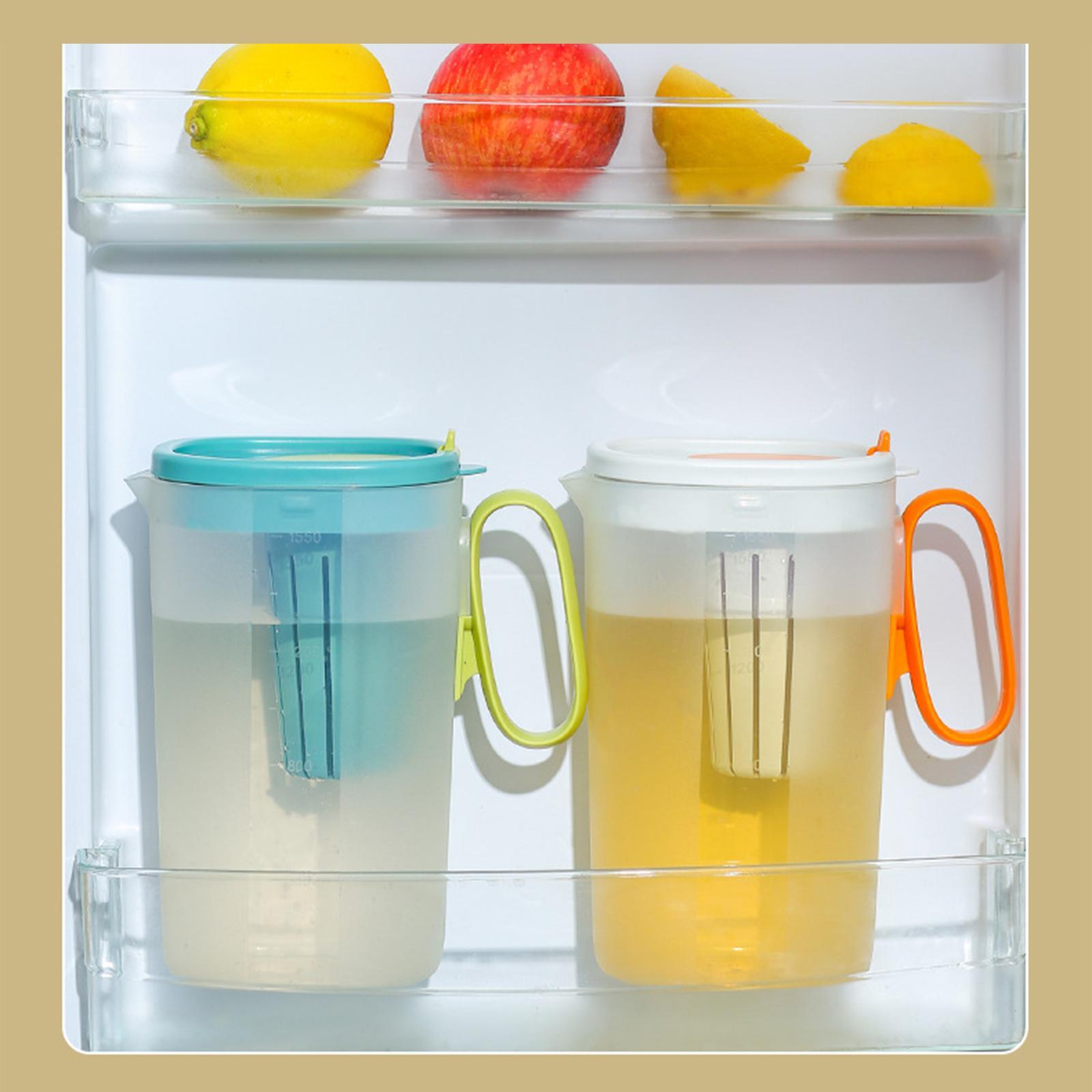 Fridge Pitcher, Water Fridge Pitcher with Lid, Lemonade, Iced Tea, Milk, Cocktails, Beverages Juice Jug, with Tea Filter, 2200ml. Extra Large