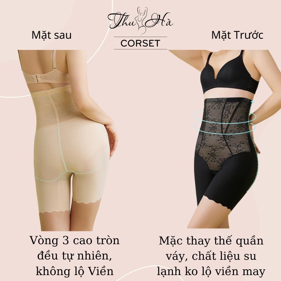 Quần gen nịt bụng cao cao, chất su lạnh phối ren CAO CẤP