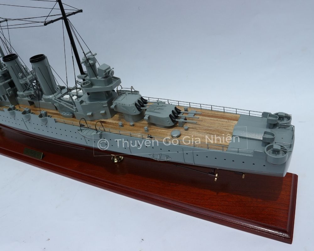 Mô Hình Thuyền Gỗ Phong Thủy Dạng Thuyền Chiến USS PHOENIX Chính Hãng Hàng Xuất Khẩu Chất Lượng Cao