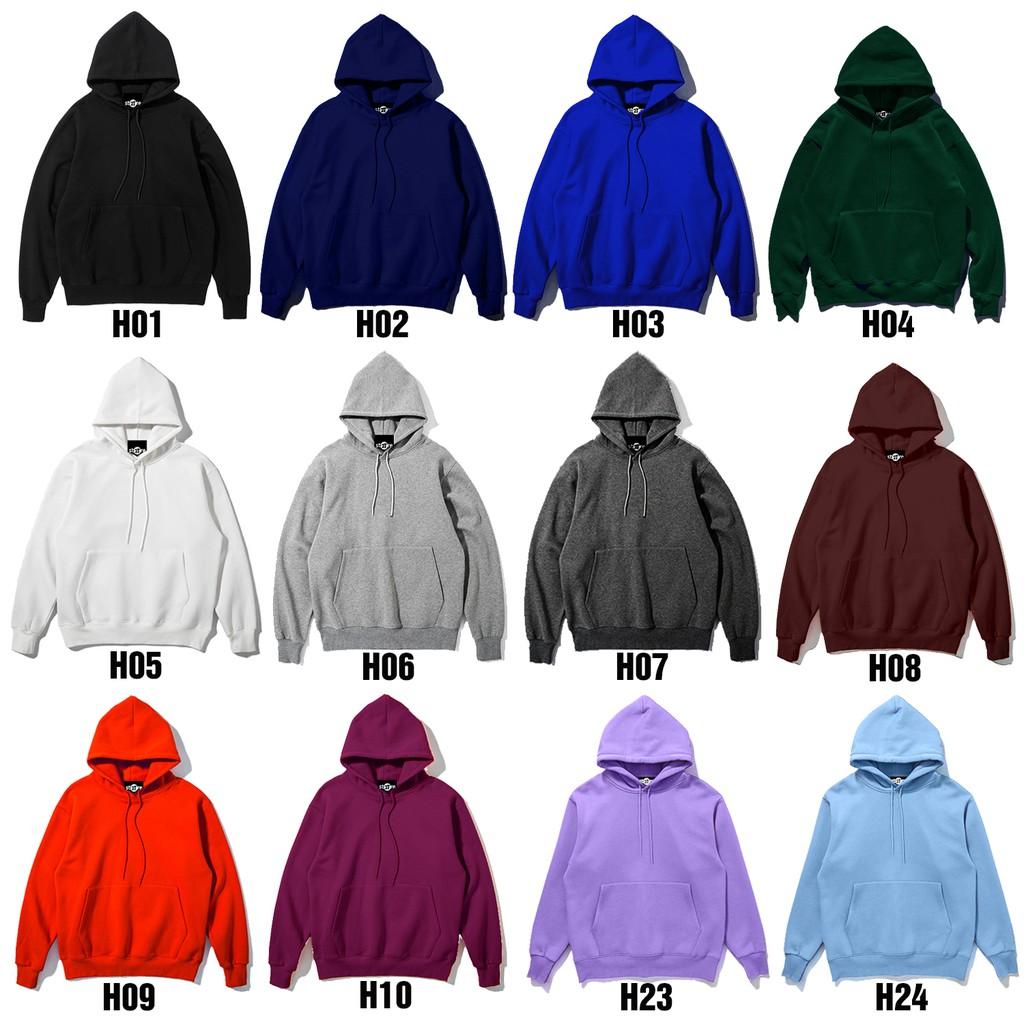 Áo Hoodie unisex 2T Store bst 24 màu sắc khoác nỉ chui đầu nón 2 lớp dày dặn chất lượng