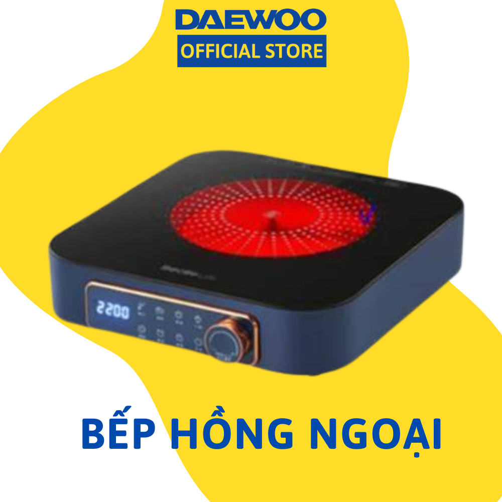 Bếp hồng ngoại Daewoo 2200w mặt ceramic chịu nhiệt, chịu lực bền bỉ, hàng chính hãng DWI-2238MW DWI-2215B