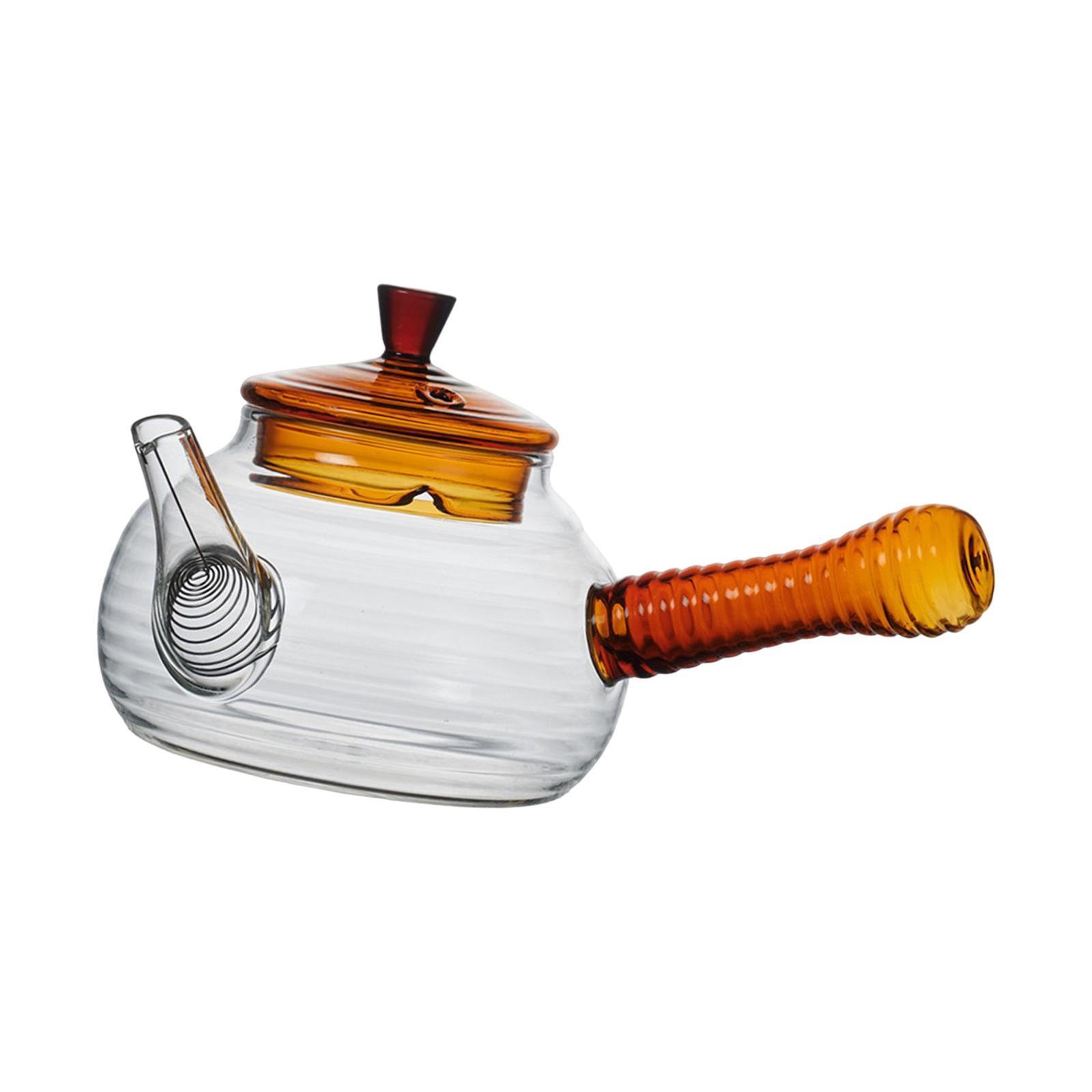 Borosilicate Glass Teapot with Tea Strainer Hand Blowing Clear Tea Pot for Loose Leaf Tea