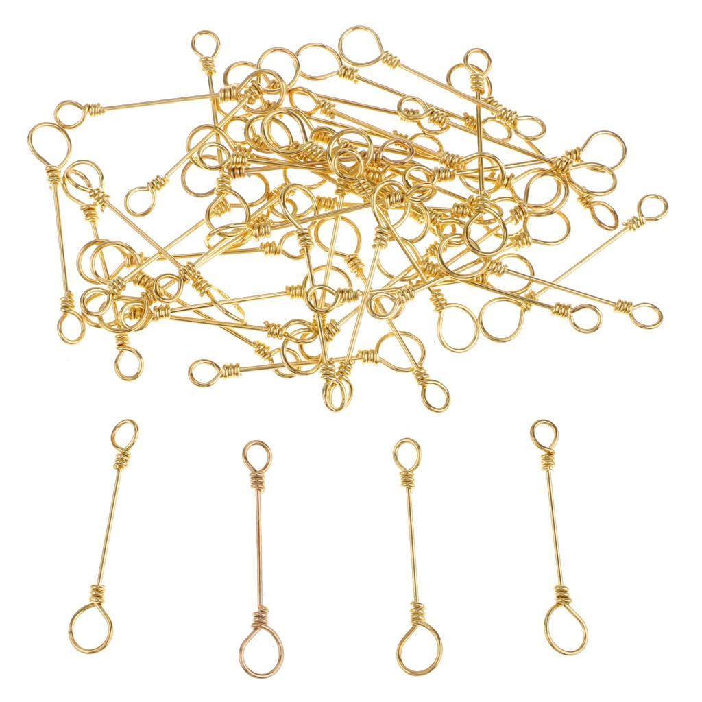 50Pcs Fishing Swivels Quick Connection Clip Stainless Steel Rolling Snap Fishing Accessories Connectors