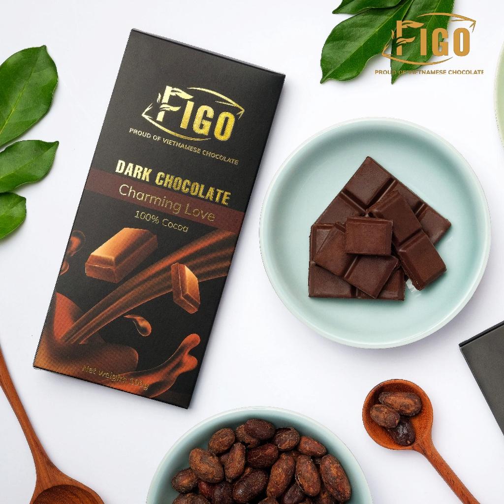 Socola đen nguyên chất đắng 100% cacao không đường Figo