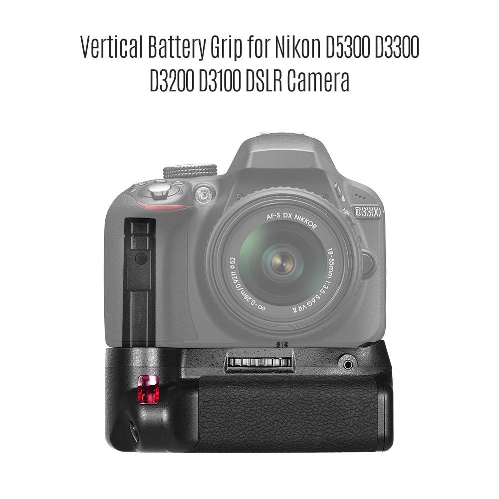 Vertical Battery Grip Holder for Nikon D5300 D3300 D3200 D3100 DSLR Camera EN-EL 14 Battery Powered with IR Remote