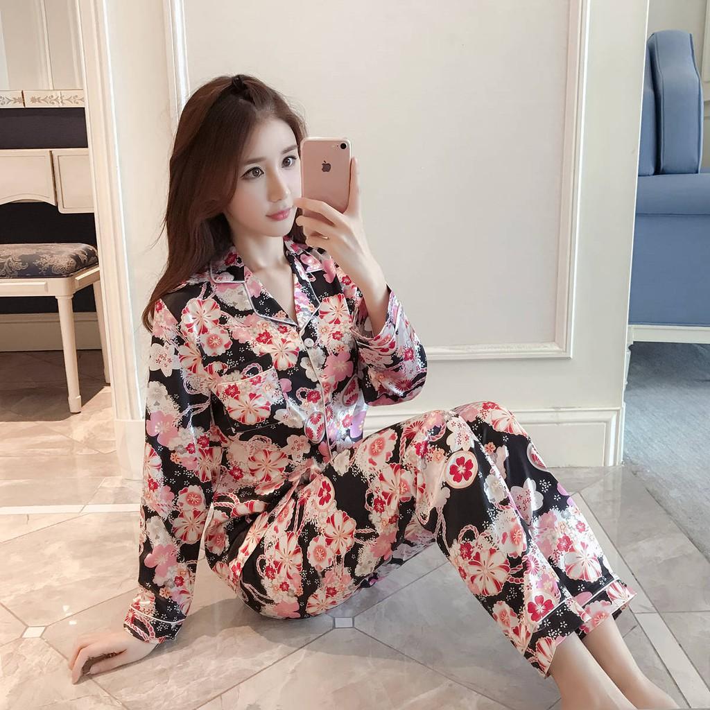 ️Đồ bộ đẹp phong cách Hàn️ đồ mặc nhà siêu xinh, Bộ Pijama lụa đẹp ngọt ngào B63