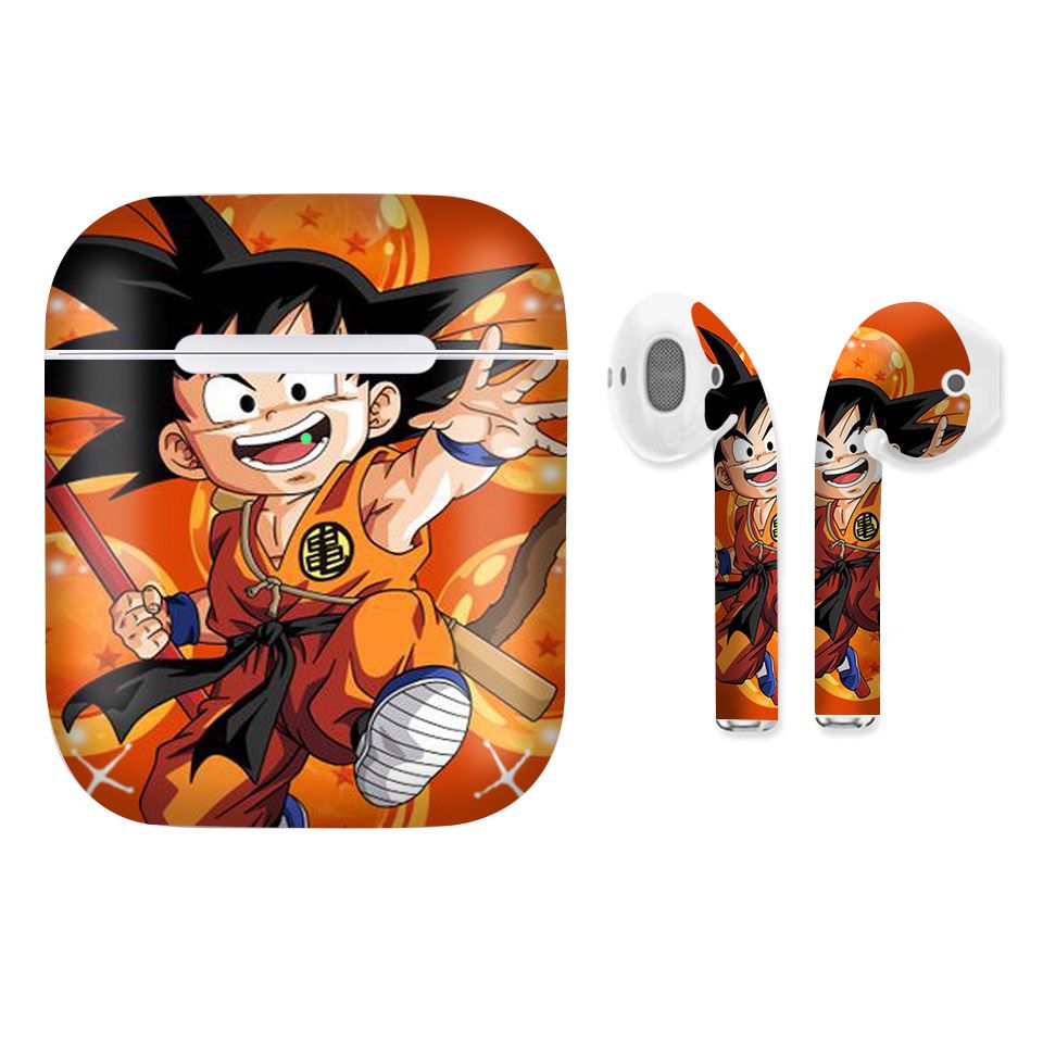 Miếng dán skin chống bẩn cho tai nghe AirPods in hình Songoku Dragon Ball - 7vnr027 (bản không dây 1 và 2)