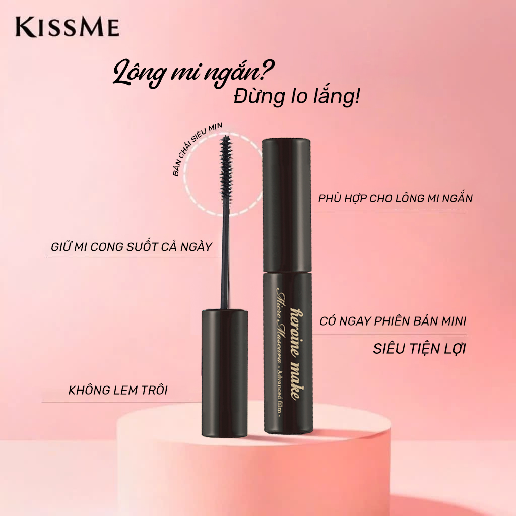 Combo Mascara Chuốt Cong Tơi Mi Và Tẩy Trang Mi Kissme Heroine Make