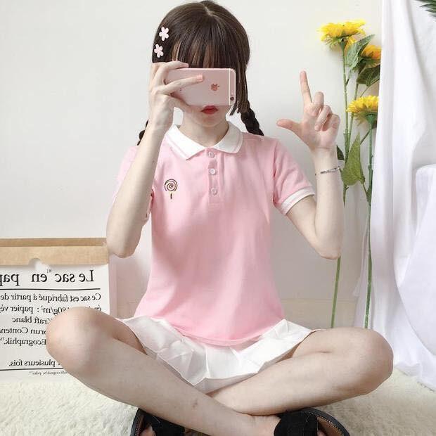 ÁO POLO CỔ BẺ CÚC BẺ 2 MÀU