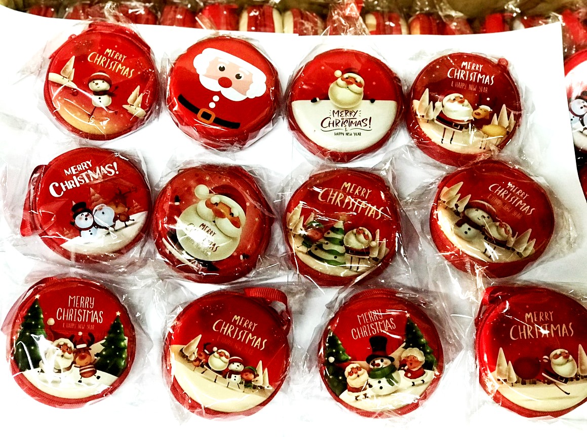 [Mẫu mới] Ví Noel quà tặng mini dáng tròn đựng tai nghe ,cáp sạc điện thoại, chìa khóa, xinh xắn Hot Trending 2022