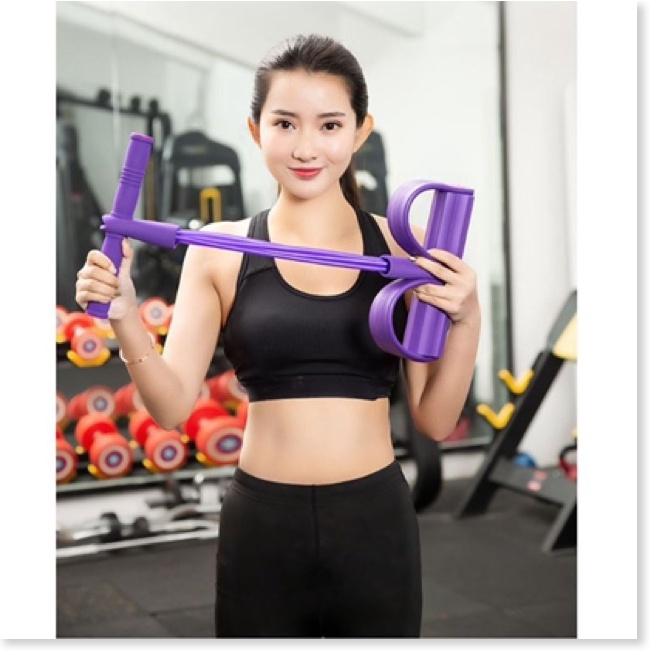 Đốt Mỡ Thừa với Dây Kéo Đàn Hồi 4 Ống Cao Su Tập Thể Dục, tập Gym Tại Nhà