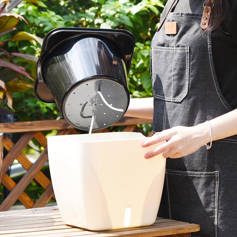 Chậu trồng cây Oliz G113. Chậu trồng cây thông minh tự tưới