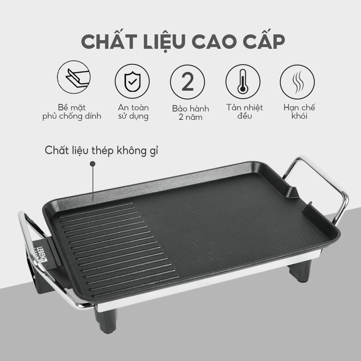 Bếp nướng điện không khói mini Lebenlang LBEE6758 - hàng chính hãng