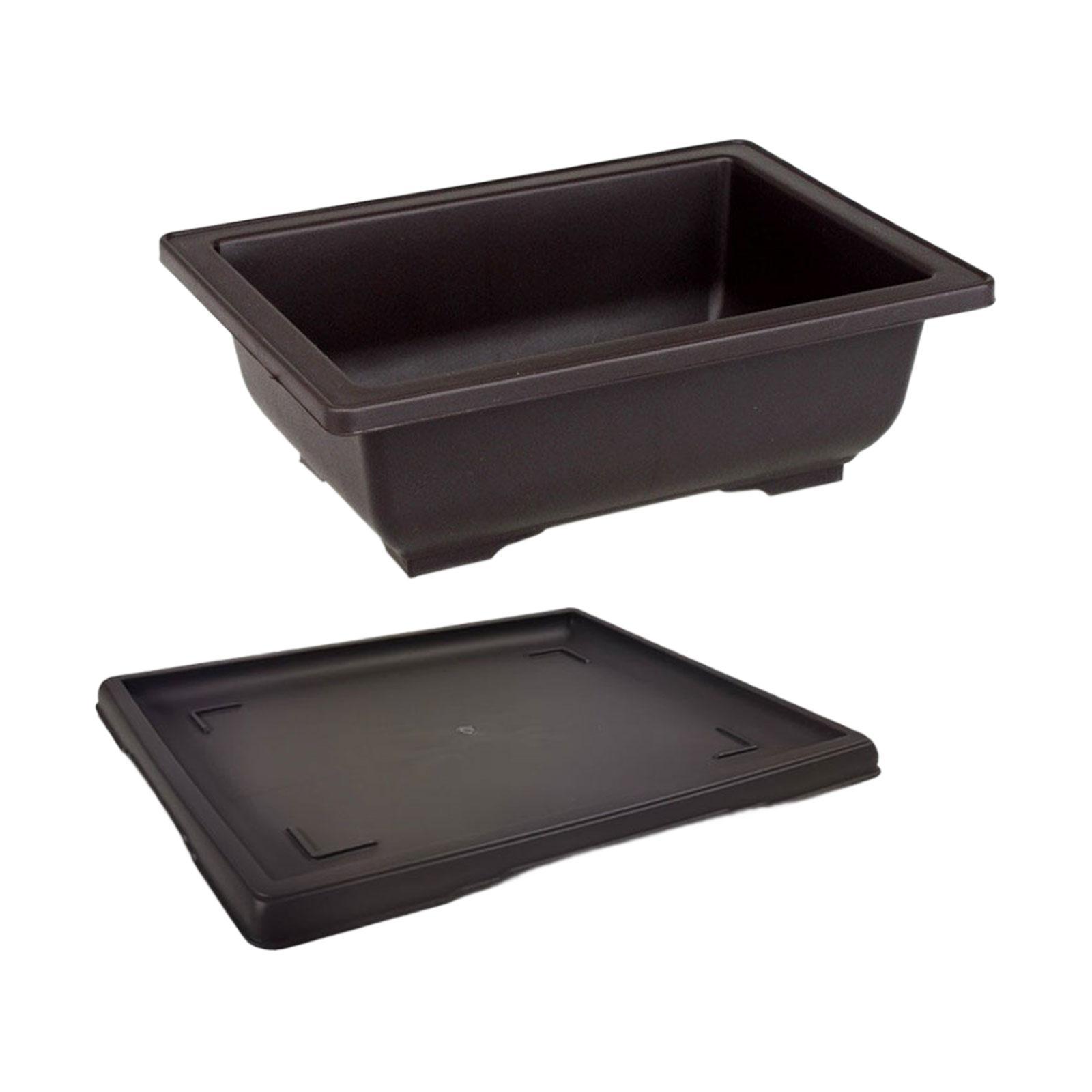 Training Pots with Tray Flowerpots Potted Sturdy Plants Growing Pot Bonsai Training Pots Multifunction Large for Office Table Indoor Balcony