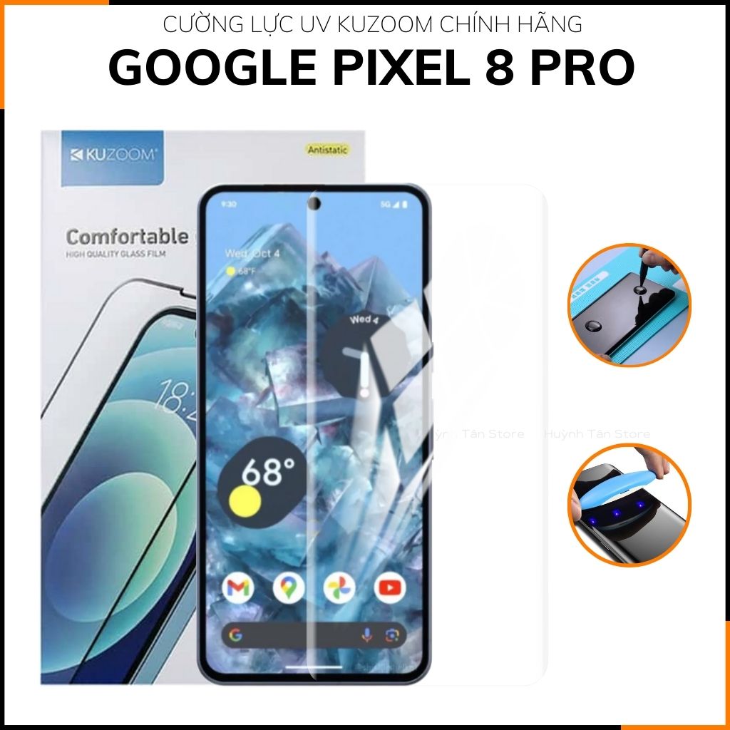 Cường lực google pixel 8 pro uv trong suốt chống vân tay  kuzoom phụ kiện điện thoại