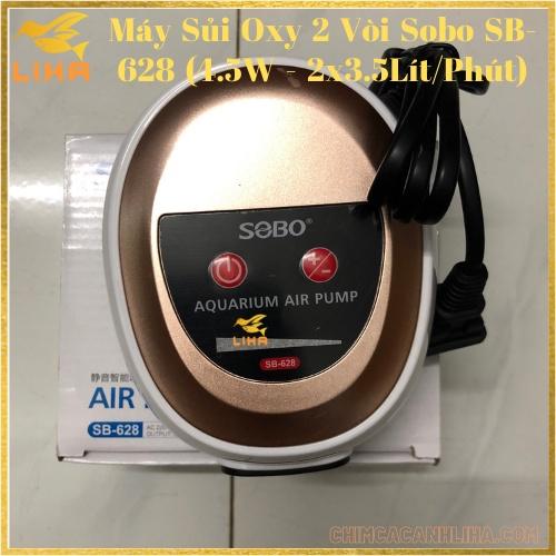 Máy Sủi Oxy 2 Vòi Sobo SB- 628 - Máy Oxy Không Ồn Cho Hồ Cá