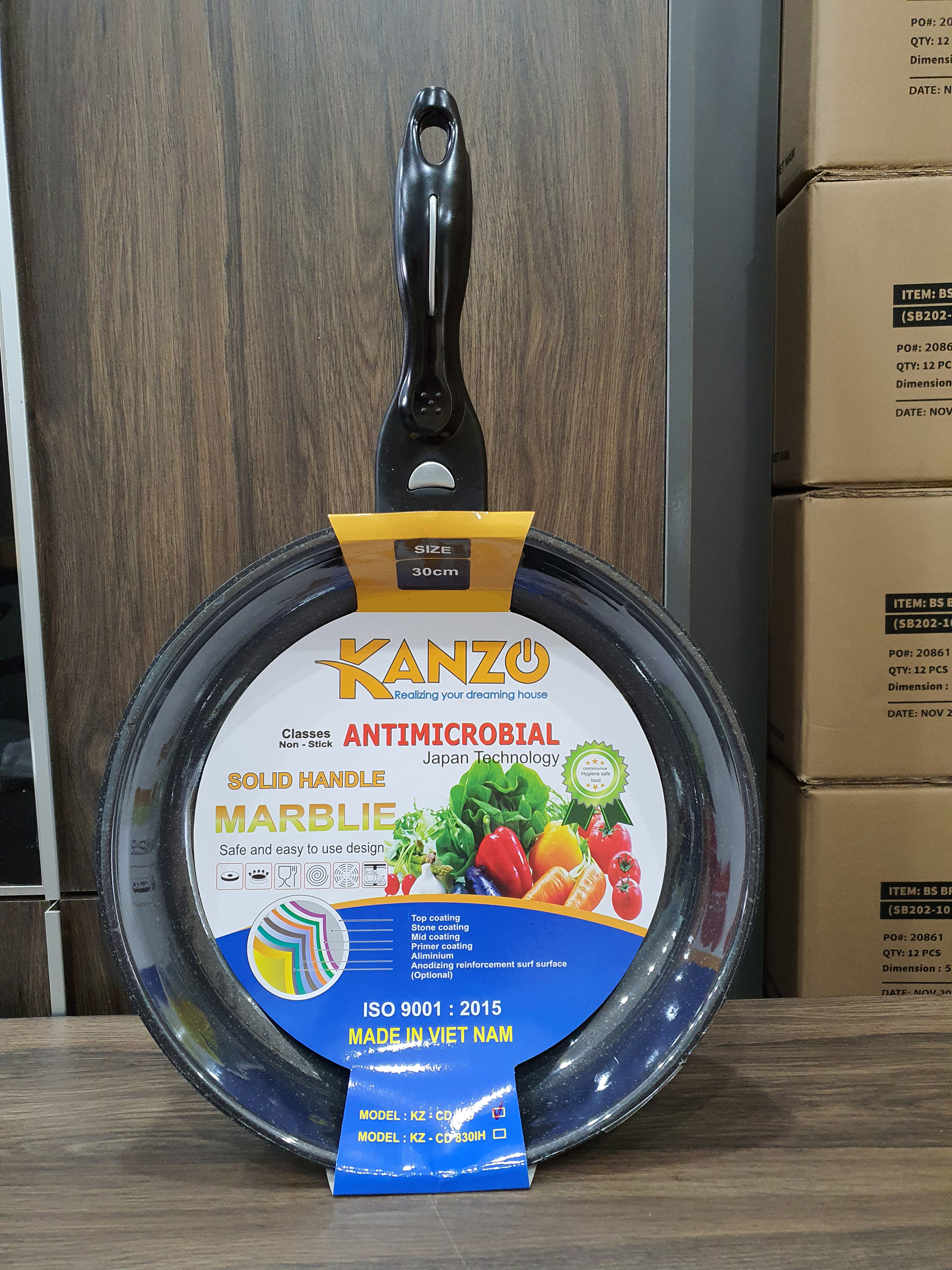 Chảo đá hoa cương siêu bền KANZO KZ-CD830