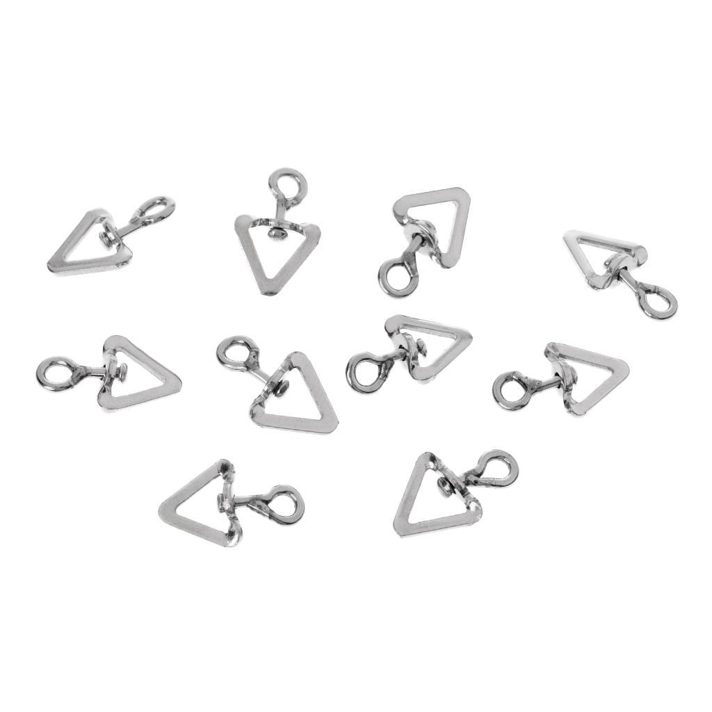 10pcs Fishing Swivels Triangle Hook Ring Swivels Fishing Hook Line Lures Connector