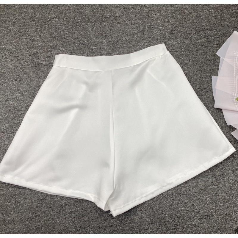 Quần Short Ngắn Vải Tapta Lưng Thun Khoá Sườn 2 Màu Dễ Phối Hợp