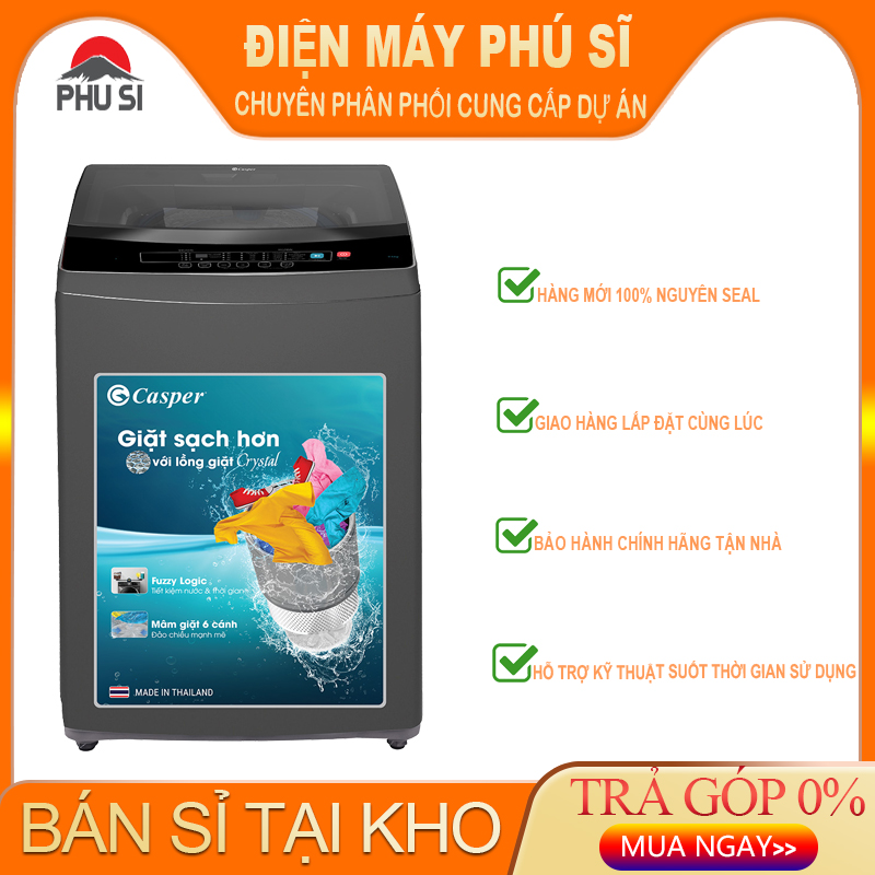 Hình ảnh Máy giặt Casper 9.5 KG WT-95N68BGA - Hàng chính hãng (chỉ giao HCM)