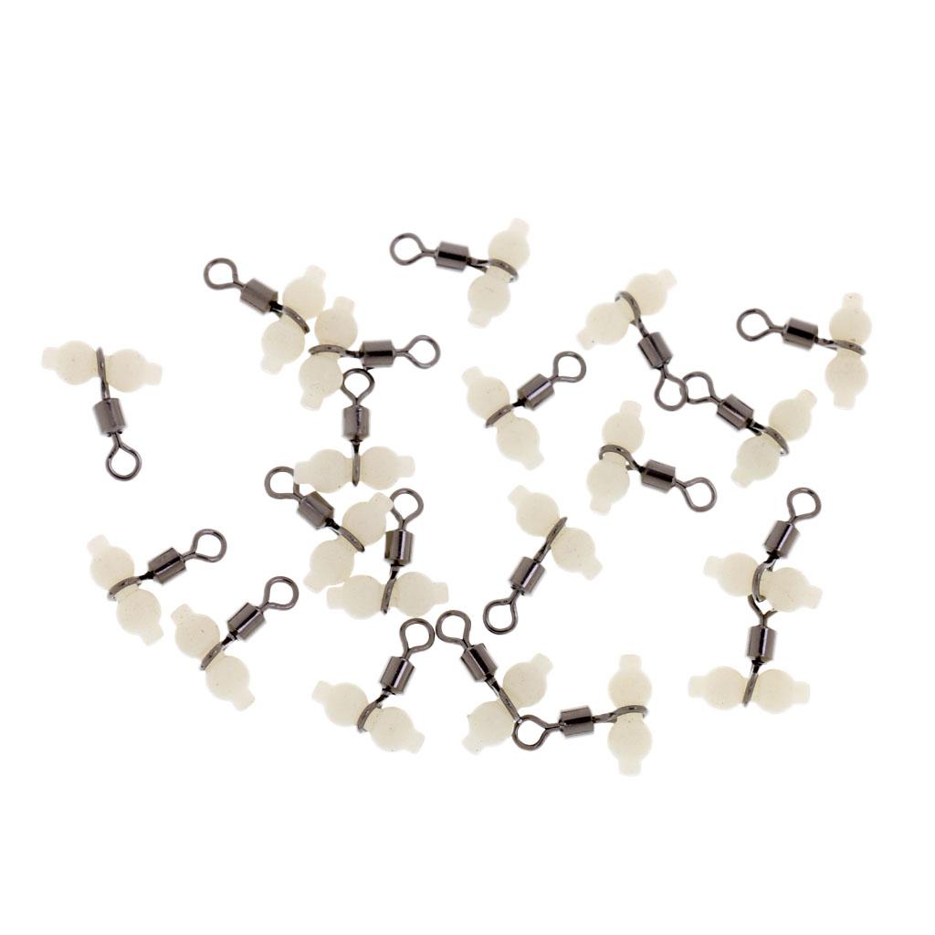 2# Fishing Rolling Barrel Swivel Fishing Tackle Connector with Luminous Bead
