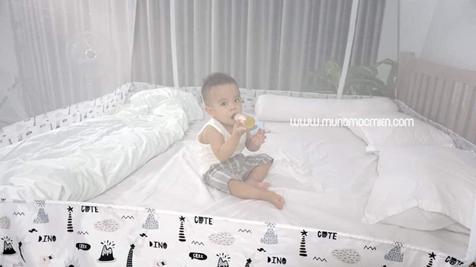 Màn chụp , Mùng chụp cao cấp Mộc Miên đỉnh rộng kích thước 1,8mx2m - 2 cửa