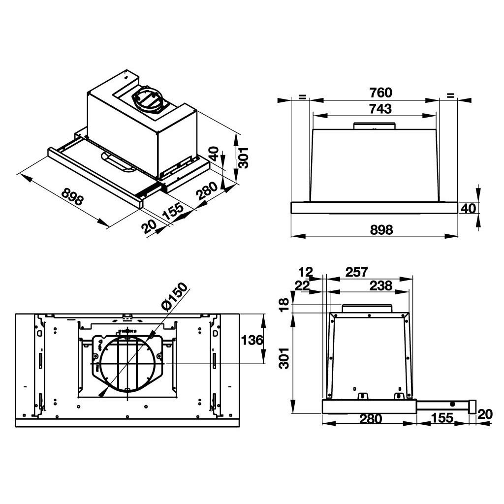 MÁY HÚT MÙI ÂM TỦ HAFELE HH-TG90E -Hàng chính hãng
