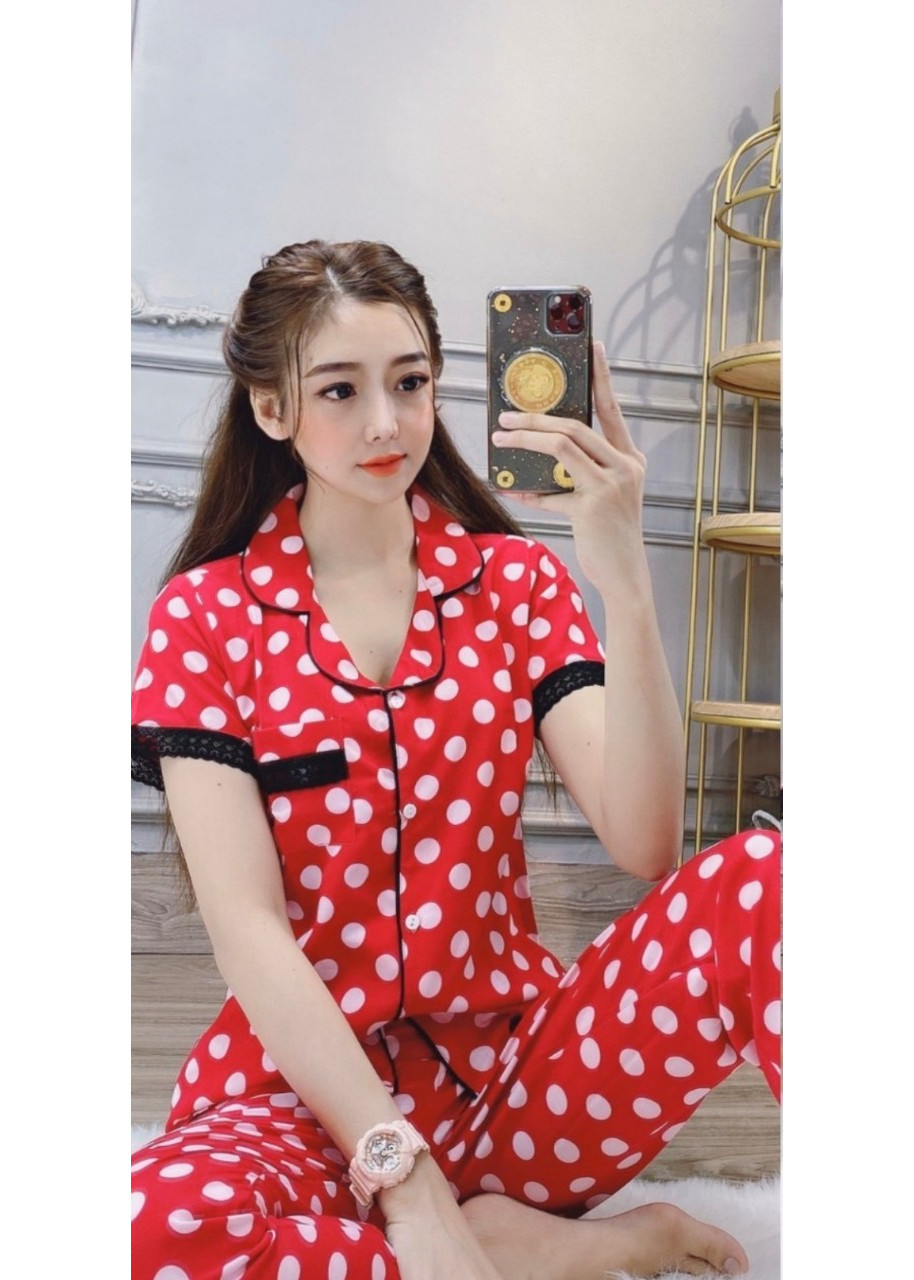 ĐỒ BỘ PIJAMA CHẤM BI MẶC NHÀ NỮ