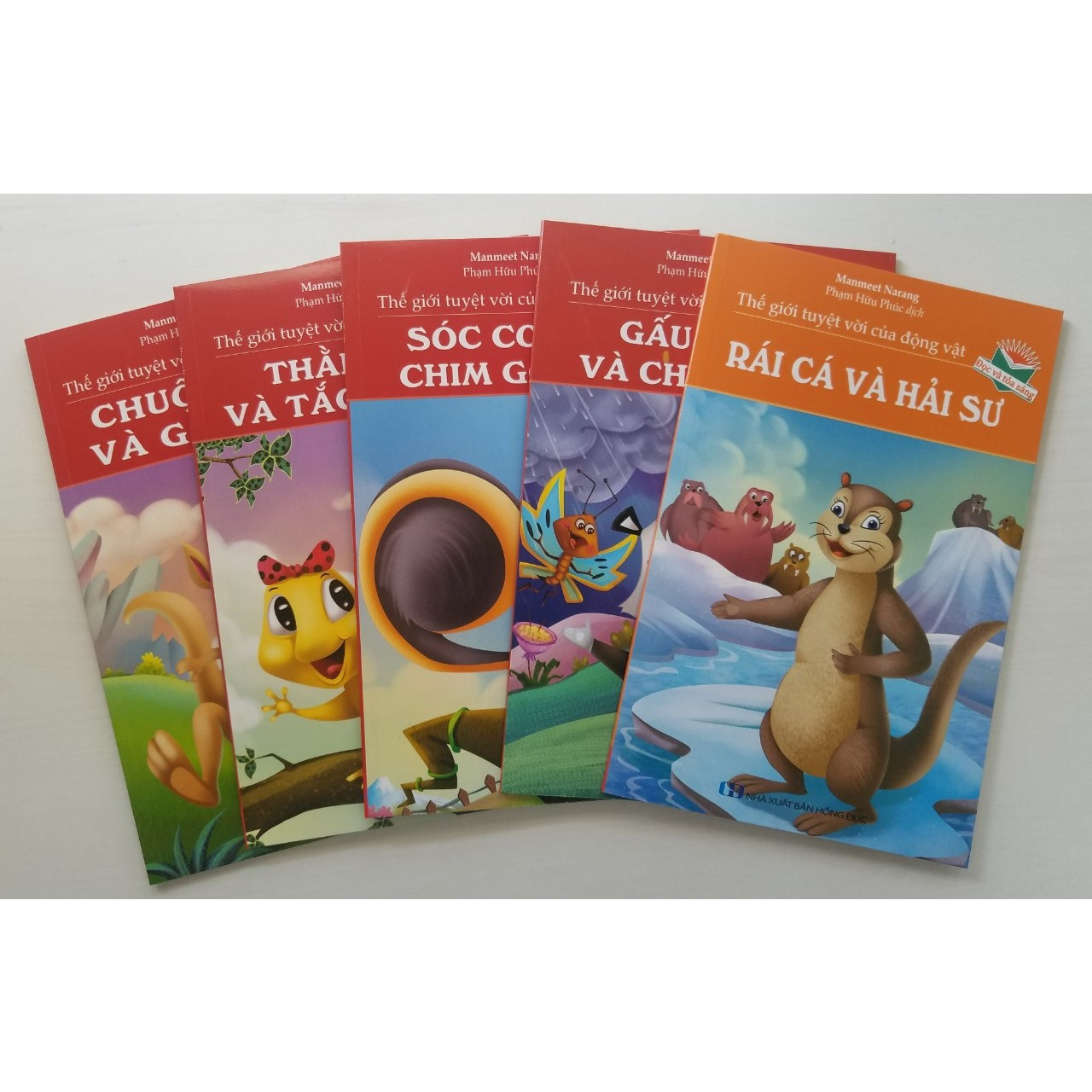 Combo Thế Giới Tuyệt Vời Của Động Vật: Chuột Túi Và Gấu Túi + Thằn Lằn Và Tắc Kè Hoa + Sóc Con Và Chim Gõ Kiến + Gấu Trúc Và Chim Công + Rái Cá Và Hải Sư