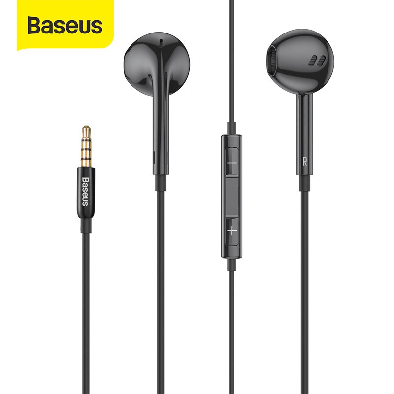 Tai nghe có dây Baseus Encok H16 Wired Earphone 3.5mm (1.2m , tích hợp micro đàm thoại chất lượng cao) - Hàng Chính Hãng