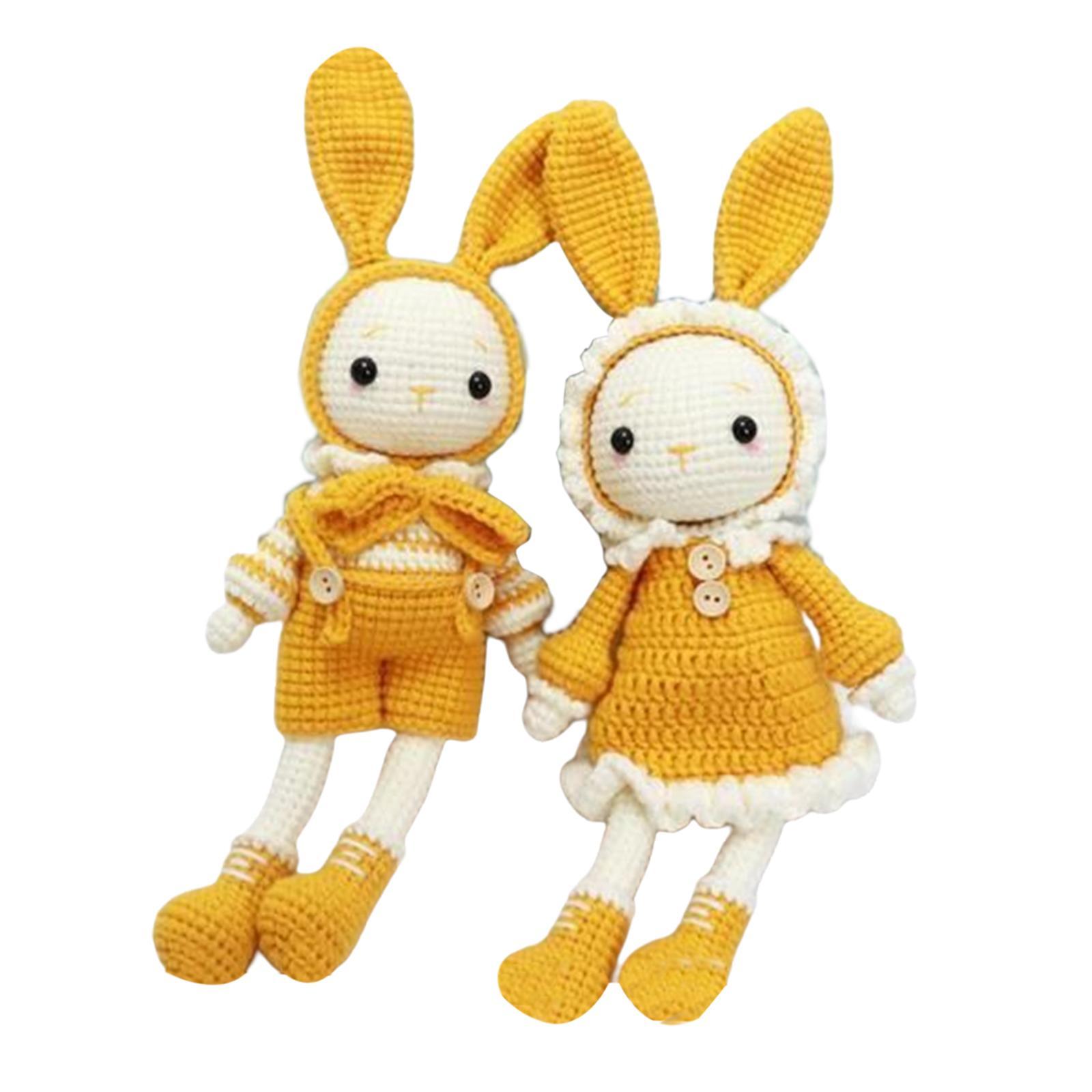 Crochet Kit A Pair of Rabbit Crochet Craft Set Make Your Own Doll for Adults and Kids
