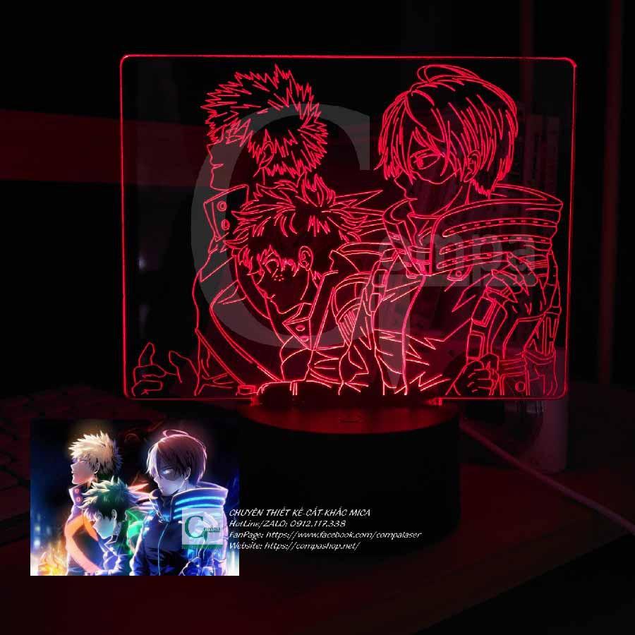 Đèn Ngủ My Hero Academia Katsuki Bakugo x Izuku Midoriya x Shoto Todoroki AMHA9901 16 MÀU TÙY CHỈNH