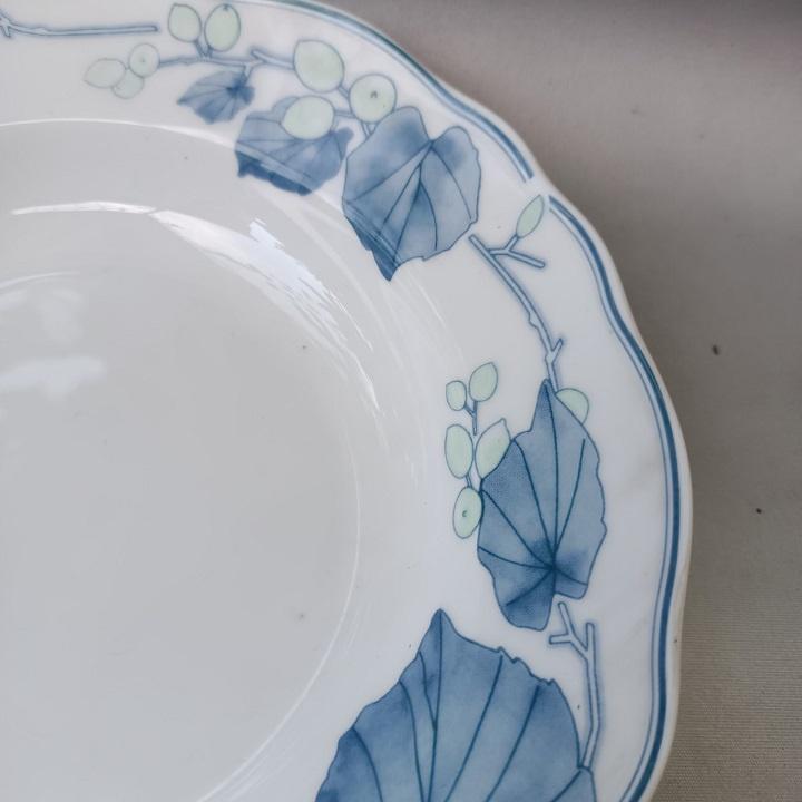 Đĩa sứ sâu 21CM Hoa Nho Xanh Hàng Cao Cấp
