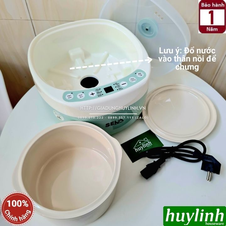 Nồi tiềm - nấu cháo chậm - chưng yến Seka GT69 - Dung tích 2 lít - Hàng chính hãng