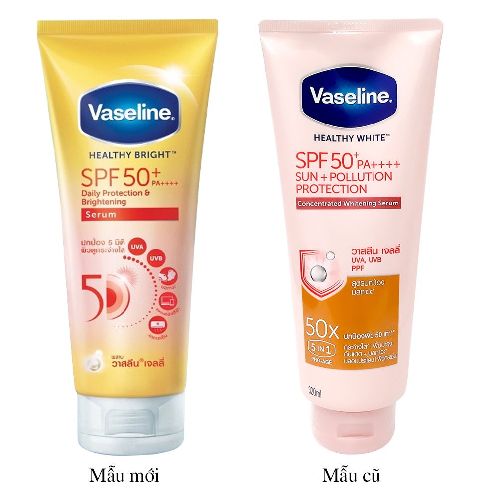 Serum chống nắng cơ thể Vaseline 50x bảo vệ da với SPF 50+ PA++++ giúp da sáng hơn gấp 2X 300ML