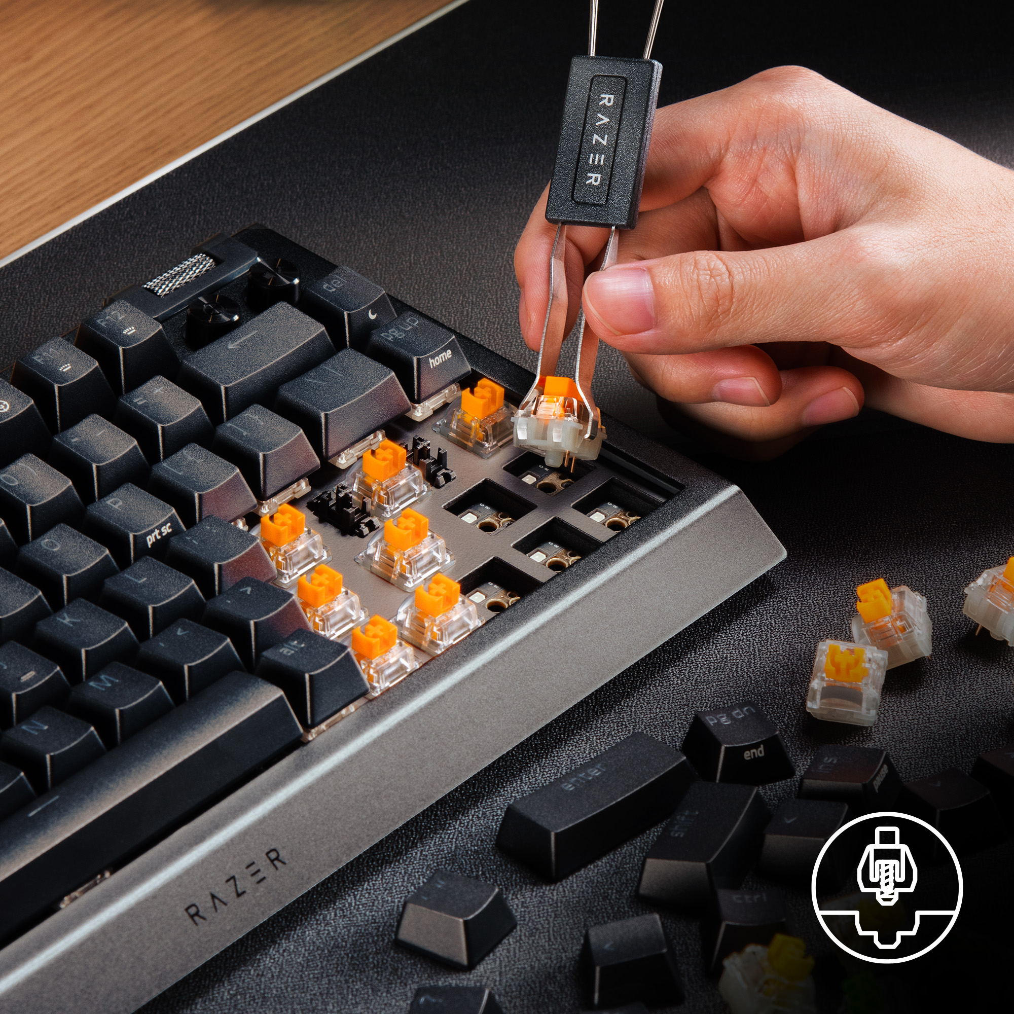 Bàn phím Razer BlackWidow V4 75% - Hot-swappable Mechanical Gaming Keyboard (Hàng chính hãng)