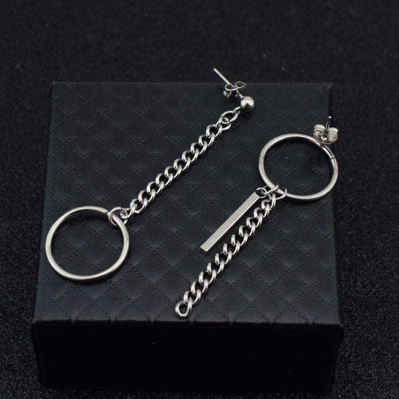 Bông tai nam vòng tròn không đối xứng nổi bật, tinh tế